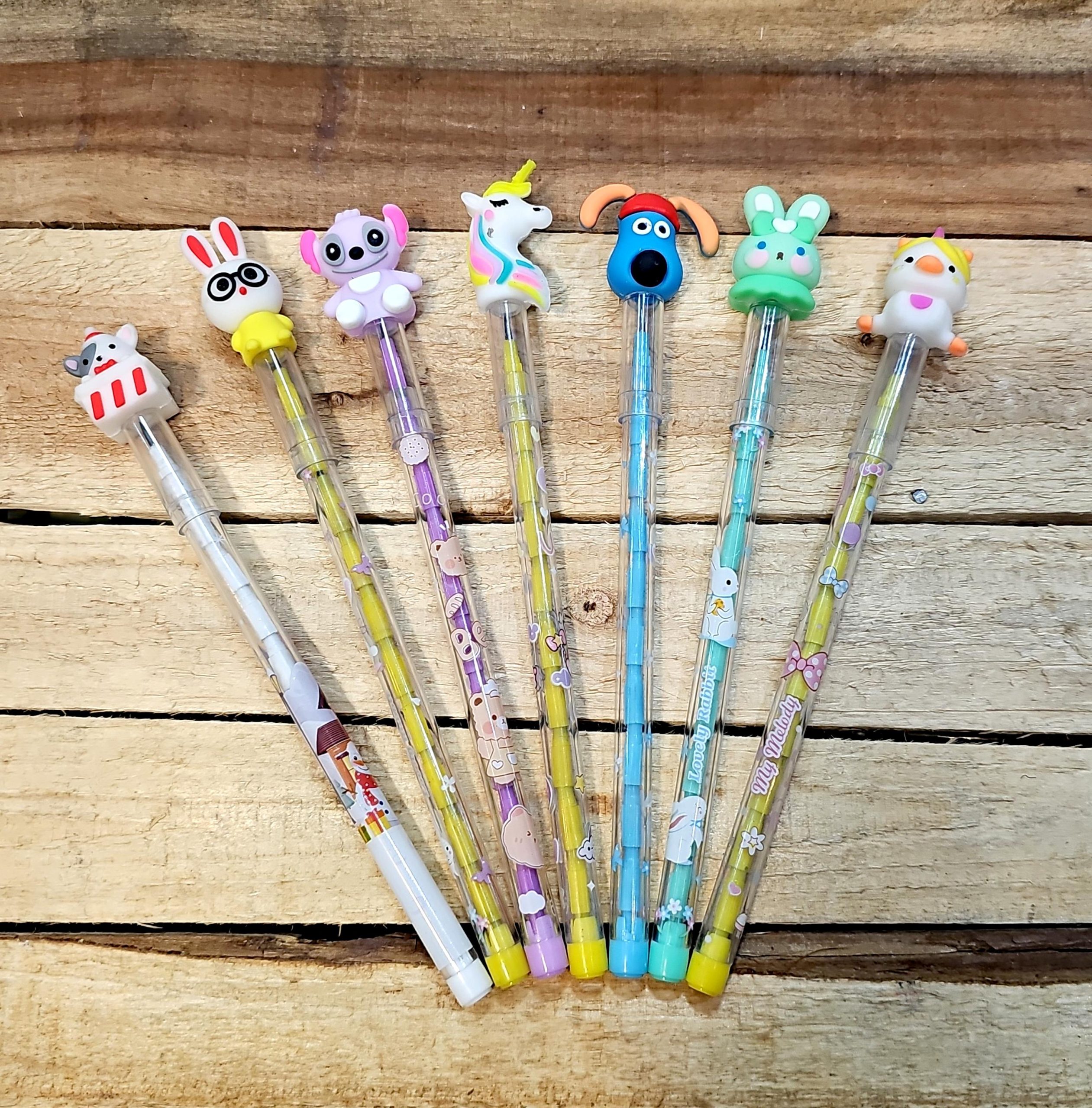 مداد فشنگی و سرمدادی سیلیکونی فانتزی