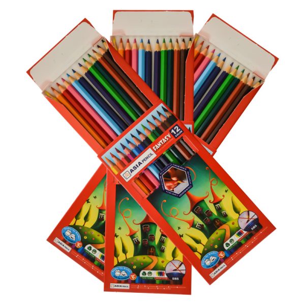 مداد رنگی 12 رنگ آسیا جعبه مقوایی | فروشگاه اینترنتی ایران‌ بُنک