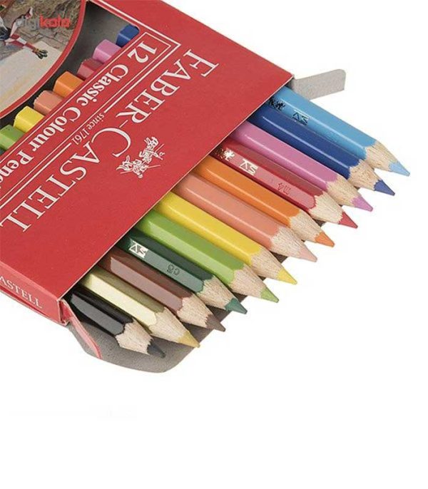 مداد رنگی 12 رنگ فابر کاستل جعبه مقوایی