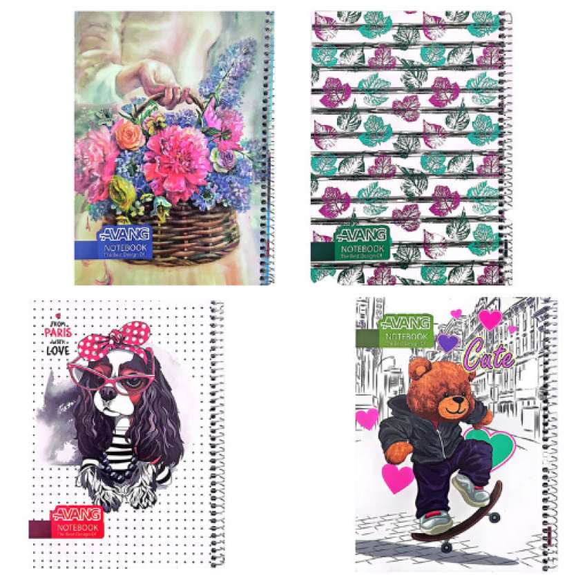 دفتر 50 برگ خط دار تک سیم جلد طلقی پینو