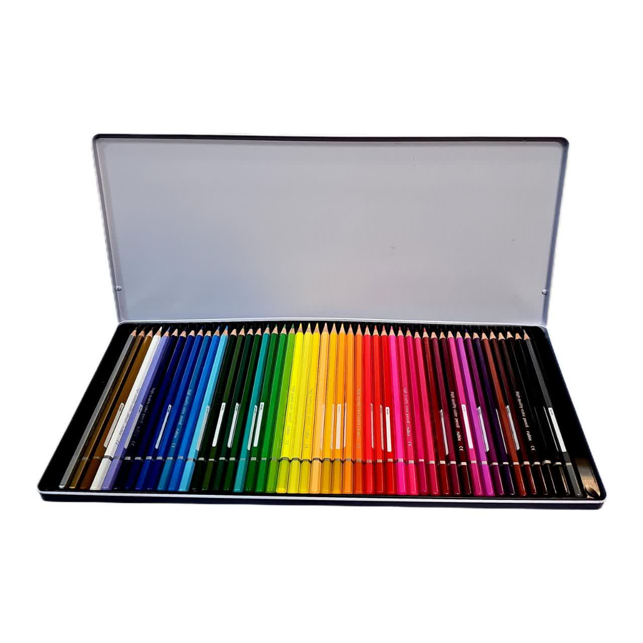 مداد رنگی 48 رنگ روبیکس جعبه فلزی